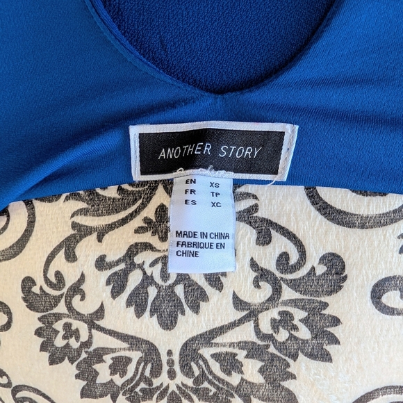 🖤 Elegant Blue Off-Shoulder Collar Dress - Picture 3 of 3